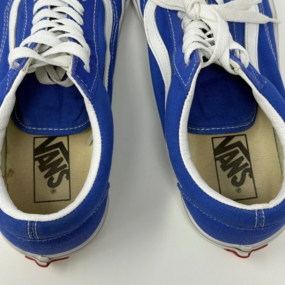 Vans Old‎ Skool Shoes Royal Blue Suede Size 8.5 Canvas Skate Shoes Men's